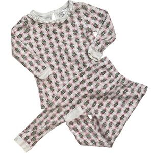Lila & Hayes Block Print Pajama Girl’s Toddler Set Long Sleeve Cotton